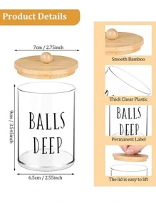 4入組透明收納盒帶竹子蓋和多功能收納帶 - 無色 - 查看 5