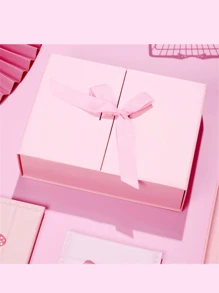 1pc Bow Decor Gift Box - Pink - View 2
