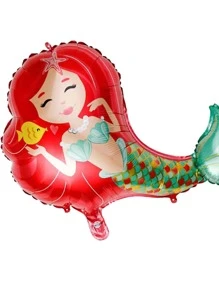 3 bóng bay trang trí thiết kế nàng tiên cá & vỏ sò - Nhiều màu - Xem 4