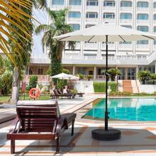 Simple Deluxe 9ft Outdoor Market Table Patio Umbrella with Button Tilt and 8 Sturdy Ribs for Garden,  Beige - Màu be - Xem 6