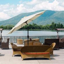 Simple Deluxe 9ft Outdoor Market Table Patio Umbrella with Button Tilt and 8 Sturdy Ribs for Garden,  Beige - Màu be - Xem 8