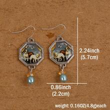 復古鋅合金小狗樣式幾何裝飾耳墜適合女士日常裝飾 - 銀色 - 查看 6