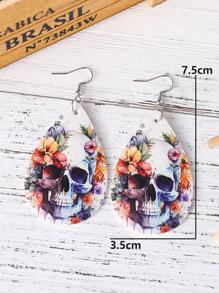 1 Hoa Ngộ Nghĩnh & Họa Tiết Đầu Lâu Giọt Nước Tòn Ten Bông Tai Nữ Trang Trí Hàng Ngày - Nhiều màu - Xem 5