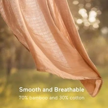 Momcozy Muslin Swaddle Blankets 4-Pack ,47 X 47 Inches - màu nâu - Xem 3