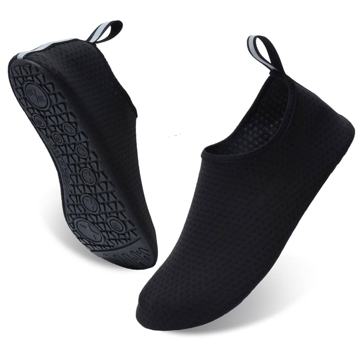 Par de zapatillas deportivas, zapatillas antideslizantes para mujeres, de color negro con estilo Slip On Creek, ideales para deportes acuáticos