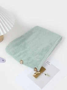 1入組素色乾髮帽 - 綠色 - 查看 2