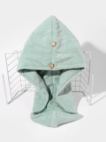 1入組素色乾髮帽 - 綠色 - 查看 3