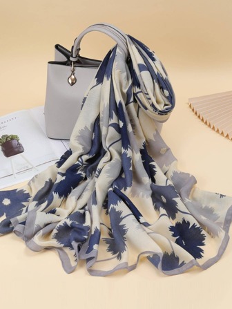 1入組女士印花時尚圍巾適用於日常生活