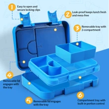 Fiambrera, Caja Bento 750ml - Azul - Ver 4