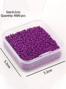 4000 顆/盒 2*2 毫米圓形玻璃籽珠，適用於 Diy 珠寶製作、手鍊、項鍊和其他工藝品 - 紫色 - 查看 4