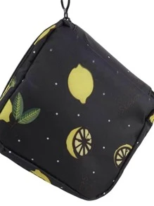 1pc Lemon Pattern Sanitary Napkin Storage Bag For Travel Storage Bag,Makeup Bag,Cosmetic Bag,Vacation Organizer,Large Capacity Makeup Organizer Makeup Case, For Lipstick, Brush, Skincare, Mobile Phone, Coin, Small Items, For Home,Gift,Vacation And Festival Halloween Christmas Multifunctional Use,Boho Vibes