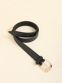 龐克金屬扣皮帶適用於牛仔褲長褲 - 黑色 - 查看 3