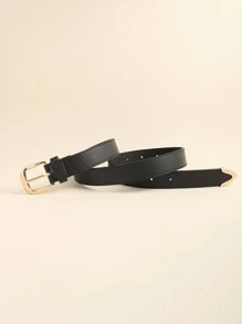 龐克金屬扣皮帶適用於牛仔褲長褲 - 黑色 - 查看 5