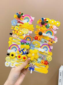 42 cái Trang trí hoa & cầu vồng cho bé gái Kẹp tóc dễ thương để trang trí tóc - Nhiều màu - Xem 4