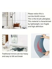 4 miếng dán tường gương acrylic trang trí hình chữ nhật có độ dày 2 mm, gạch ốp tường gương 3d, thích hợp cho phòng khách, phòng ngủ, nhà bếp, phòng tắm. Kích thước: 22*29cm/8.66*14,41in - Bạc - Xem 5