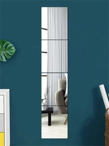 4 miếng dán tường gương acrylic trang trí hình chữ nhật có độ dày 2 mm, gạch ốp tường gương 3d, thích hợp cho phòng khách, phòng ngủ, nhà bếp, phòng tắm. Kích thước: 22*29cm/8.66*14,41in - Bạc - Xem 6