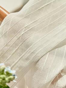 1入法式ins風夢幻半透明紗簾,適用於陽台臥室窗簾裝飾 - 白色 - 查看 4