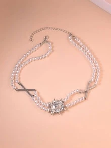 珍珠串珠項鍊 - 彩色 - 查看 3