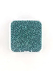 Một Hộp Gồm 4000 Chiếc Hạt Thủy Tinh Nhỏ 2*2 Mm, Hạt Tròn, Dành Cho Vòng Tay Thủ Công DIY, Dây Chuyền, Làm Đồ Trang Sức - Màu xanh lá cây đậm - Xem 3