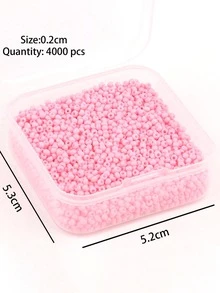 一盒 4000 顆玻璃種子珠 DIY 小珠子 2*2 毫米圓形散珠適合 DIY 工藝品手鍊項鍊珠寶製作 - 粉色 - 查看 4