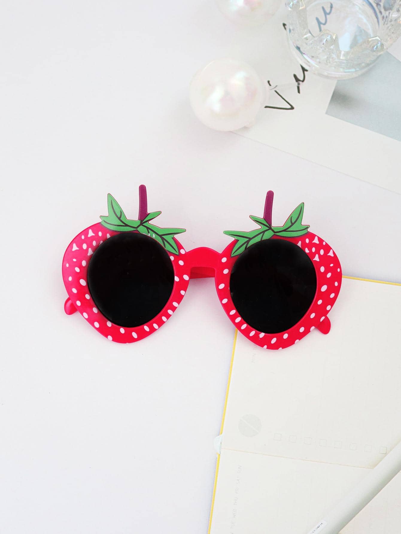 1pc Strawberry Design Party Glasses - Red - View 1