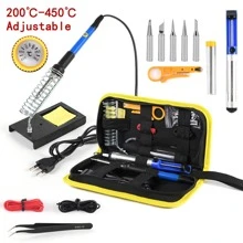 15pcs/set Iron Alloy Electric Soldering Iron Tool Set, Modern Electric Soldering Iron Tool Kit For Welding Equipment - Blue - View 1