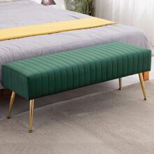 Fumahaus 44.75" Green End Of Bed Bench Modern Tufted Velvet Ottoman Bench With Gold Legs Upholstered Vanity Bench Luxurious Entryway Bench For Living Room Bedroom Hallway Room Decor - Dark Green - View 9