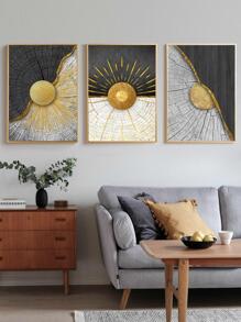 3入組化學纖維無框現代抽象圖案家庭裝飾牆壁藝術繪畫 - 彩色 - 查看 1