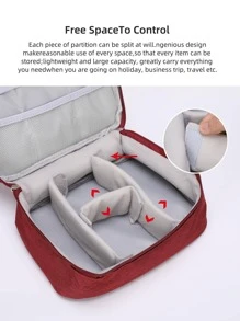 1 túi lưu trữ cáp dữ liệu di động - Màu Đỏ Sâu - Xem 5