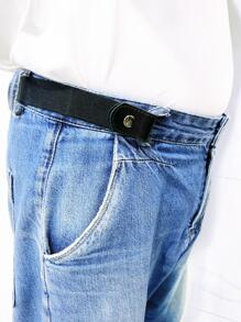 1pc Men Solid Buckle-Free Casual Belt For Daily Life - Black - View 1