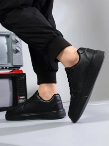 Giày trượt ván buộc dây mới cho nam, phong cách thời trang đi nghỉ, đa năng cho bốn mùa, màu đen - màu đen - Xem 5