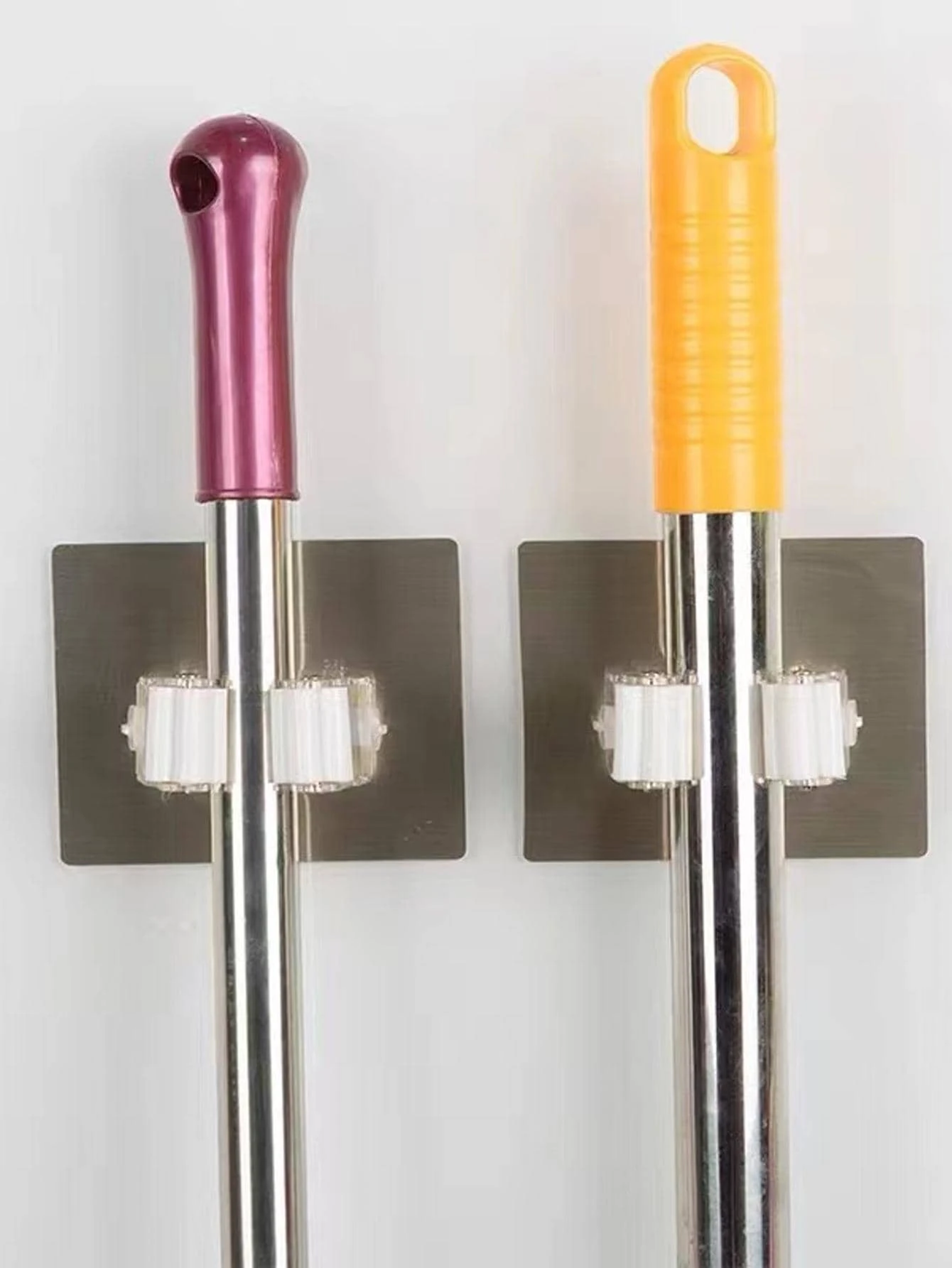 1 Cây Lau Nhà Bằng Nhựa, Cây Lau Nhà Treo Tường Đa Năng Hiện Đại Và Giá Đỡ Cây Chổi Cho Gia Đình - trắng - Xem 1