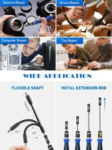 150在1精密螺絲刀套裝維修工具套件帶磁性,CR-V迷你螺絲刀套裝帶牛津包,修復適用於手機,手錶,平板,筆記本電腦 - 藍色 - 查看 3