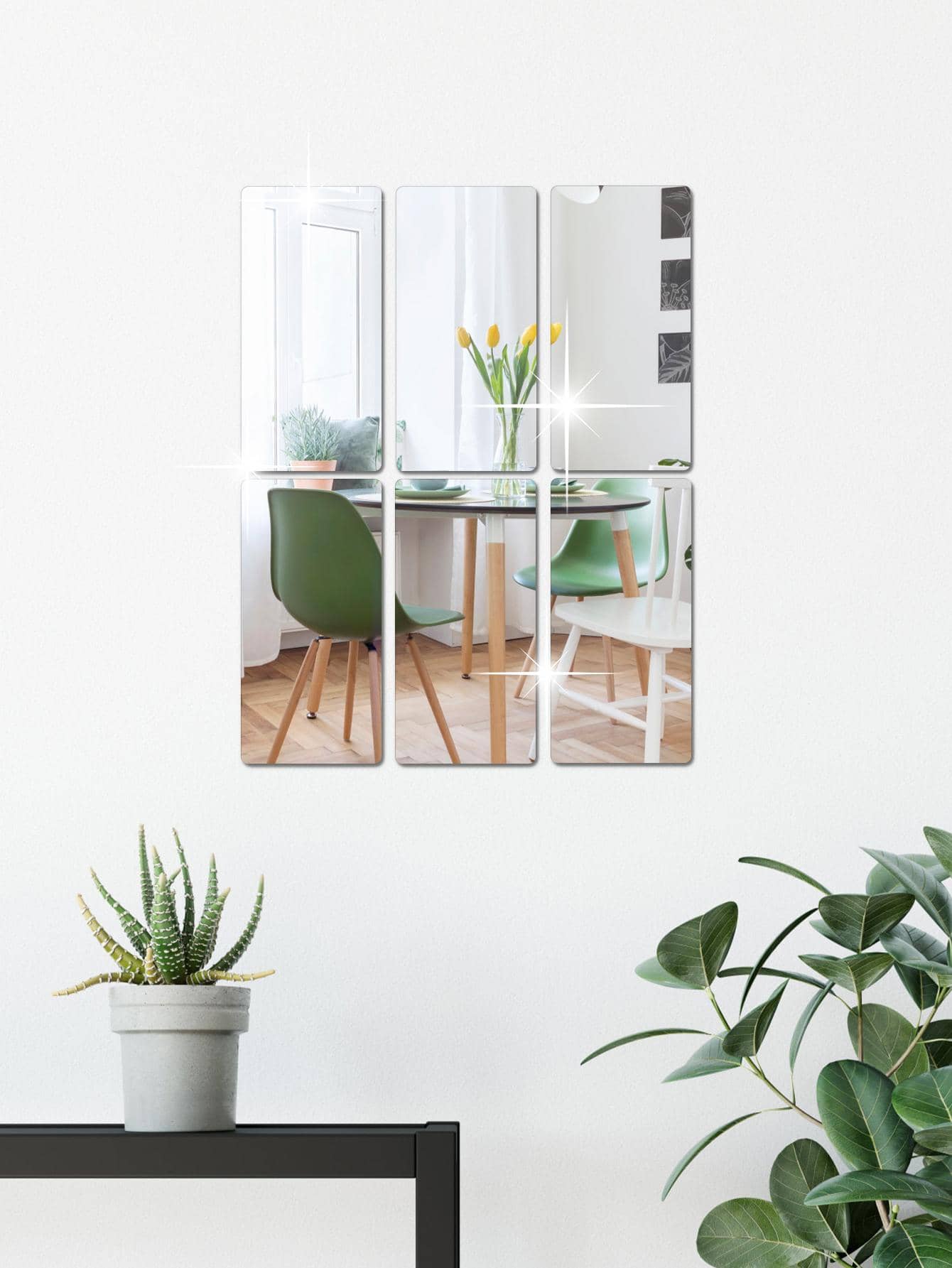 cái/bộ Miếng dán tường gương trang trí hình chữ nhật, Chất liệu acrylic dày 2 mm Gạch ốp tường gương 3d Thích hợp cho phòng khách, phòng ngủ, nhà bếp, phòng tắm. Kích thước: 10*20 cm/3.93*7, 87in