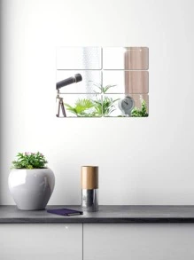 cái/bộ Miếng dán tường gương trang trí hình chữ nhật, Chất liệu acrylic dày 2 mm Gạch ốp tường gương 3d Thích hợp cho phòng khách, phòng ngủ, nhà bếp, phòng tắm. Kích thước: 10*20 cm/3.93*7, 87in - Bạc - Xem 6