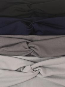 4pcs Solid Twist Detail Wide Hair Band Casual Headband Turban Headband Sweatband, School Stuff, College, Headbands Fall Winter Hair Accessories For Women For Vacation Outfits Woman Elegant Scarf