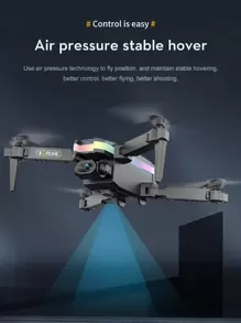 Xt8 無人機帶攝像頭迷你四軸飛行器，雙鏡頭，高度保持，LED 燈，遙控器，氣壓固定高度，智能手機控制，360 度滾動 - 黑色 - 查看 6