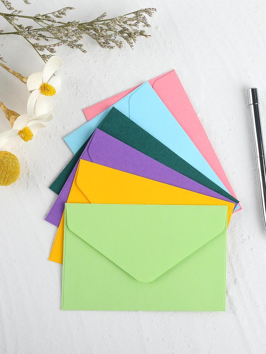 50 piezas Sobre unicolor simple de color mixto papel para casa - Multicolor - Ver 1