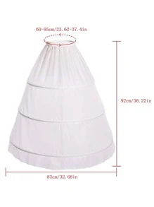 Váy lót nữ, váy xếp tầng, váy midi dáng chữ A co giãn, thích hợp cho đám cưới, dạ hội, váy cô dâu, mùa thu. - trắng - Xem 4