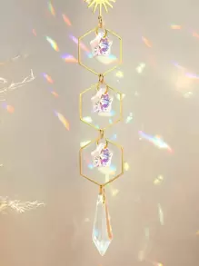 1 pieza Decoración colgante de pared con sol y estrella de cristal, decoración del hogar, decoración de habitación, decoración de pared - Multicolor - Ver 4
