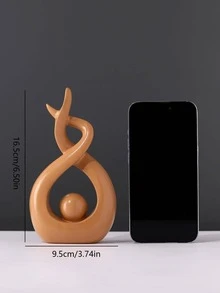 1pc Ball Design Decoration Craft, Modern Polyresin Decoration Object For Home - Camel - View 2