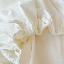 1 pieza Sábana ajustable de unicolor, sábana ajustable de tela de estilo moderno, adecuada para el dormitorio - Blanco - Ver 8