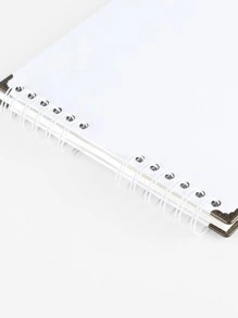 1入組素色蝴蝶結裝飾相冊，現代便攜式學生相冊 - 白色 - 查看 3