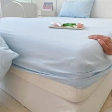 1 Màu Trơn Trang Bị Tấm Vải Hiện Đại Trang Bị Tấm Đáy Cho Phòng Ngủ - Màu xanh lam - Xem 7