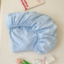 1 Màu Trơn Trang Bị Tấm Vải Hiện Đại Trang Bị Tấm Đáy Cho Phòng Ngủ - Màu xanh lam - Xem 10