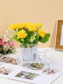 1pc Bike Design Flower Vase - Yellow - View 5