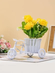 1pc Bike Design Flower Vase - Yellow - View 1
