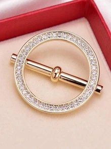 水鑽裝飾圓扣 - 金色 - 查看 1