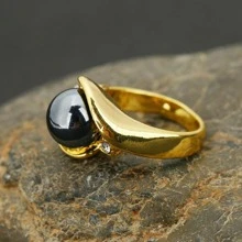 人造珍珠裝飾戒指 - 金色 - 查看 5