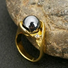 人造珍珠裝飾戒指 - 金色 - 查看 4